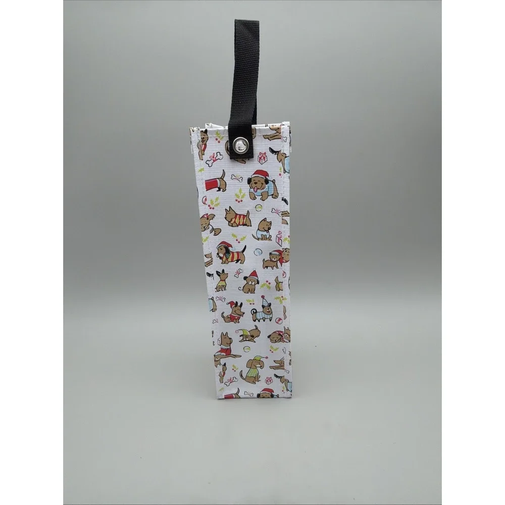 Scout Spirit  Wine / Beverage Bag ~ Holiday Pawty Pattern 13.5